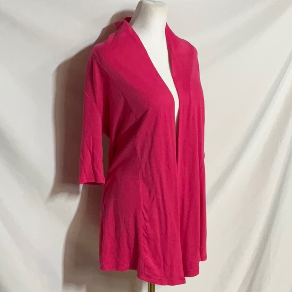 Express Pink Open Front Cardigan Cotton Blend - Picture 2 of 6